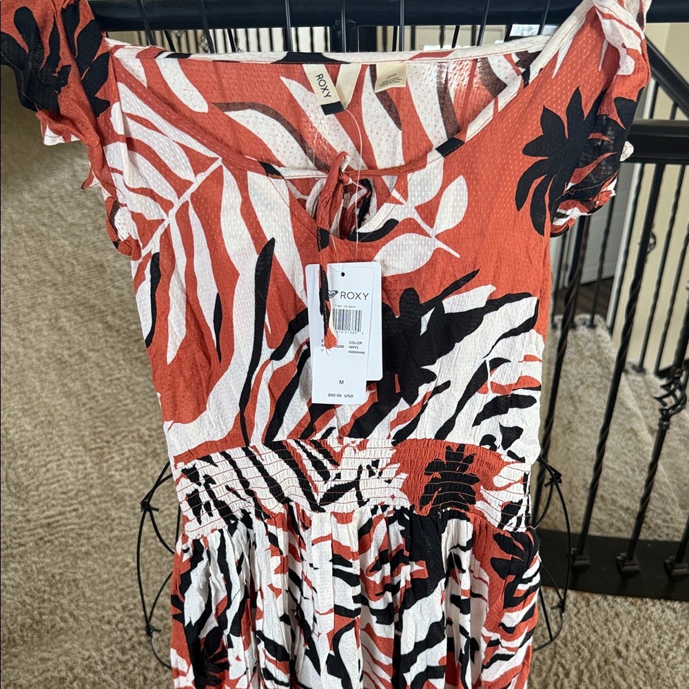 Roxy Tropical Print Dress midi nwt size medium